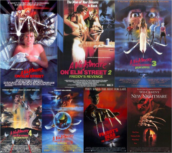 collage of movie posters for the A Nightmare on Elm Street series